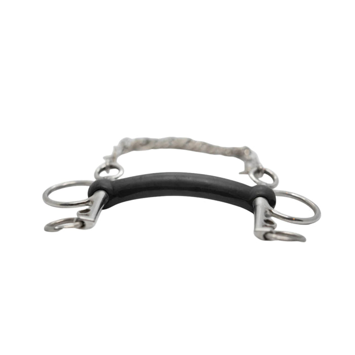 Mors pelham  droit caoutchouc rigide petites branches