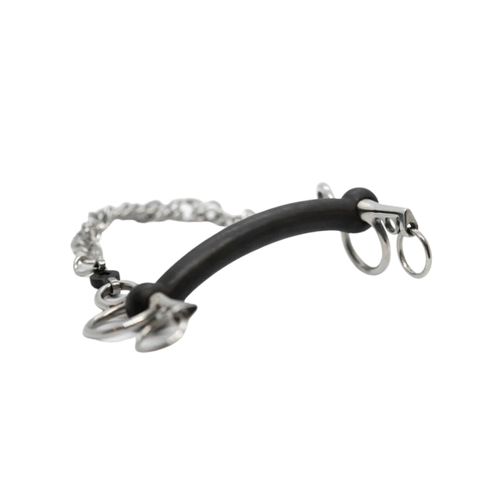 Mors pelham  droit caoutchouc rigide petites branches