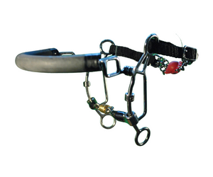 Mors Tandems double brisure acier bleu avec gourmette boule