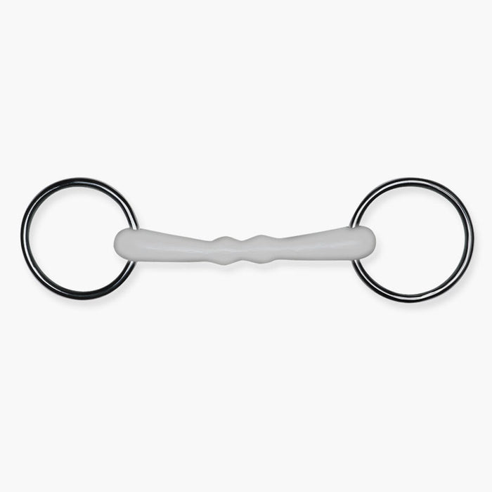 Straight resin snaffle bit
