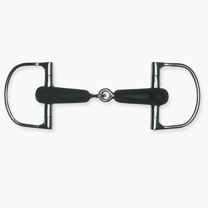 Verdun snaffle bit, single jointed, rubber
