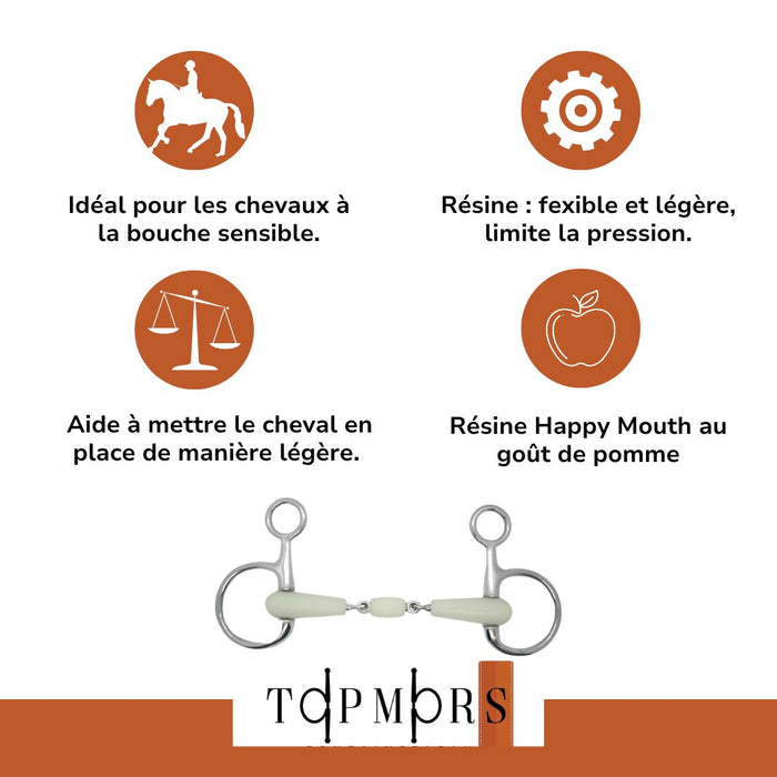 Tous les avantages du mors baucher en résine double brisure d'Happy Mouth par Topmors