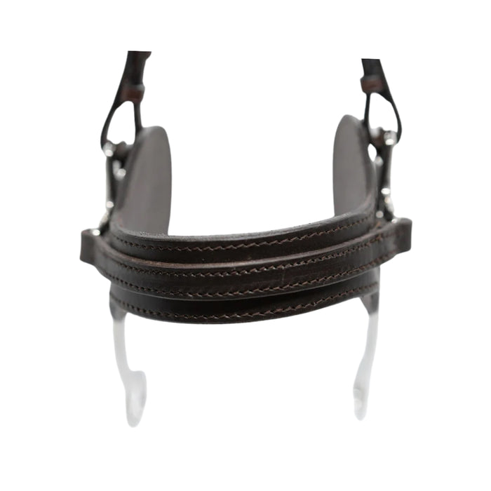 Optez pour la monte sans mors avec notre Fouilloux Hackamore petites branches plates inox Topmors en cuir de veau