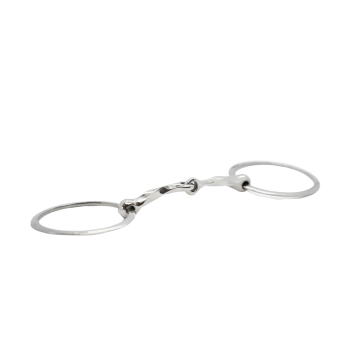 Mors brisé inox torsadé grand anneaux articulé