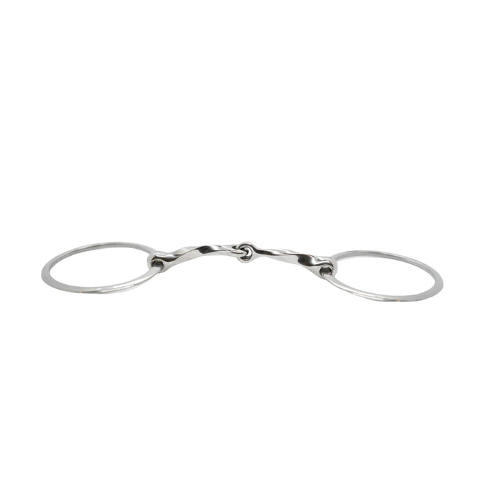 Mors brisé inox torsadé grand anneaux articulé