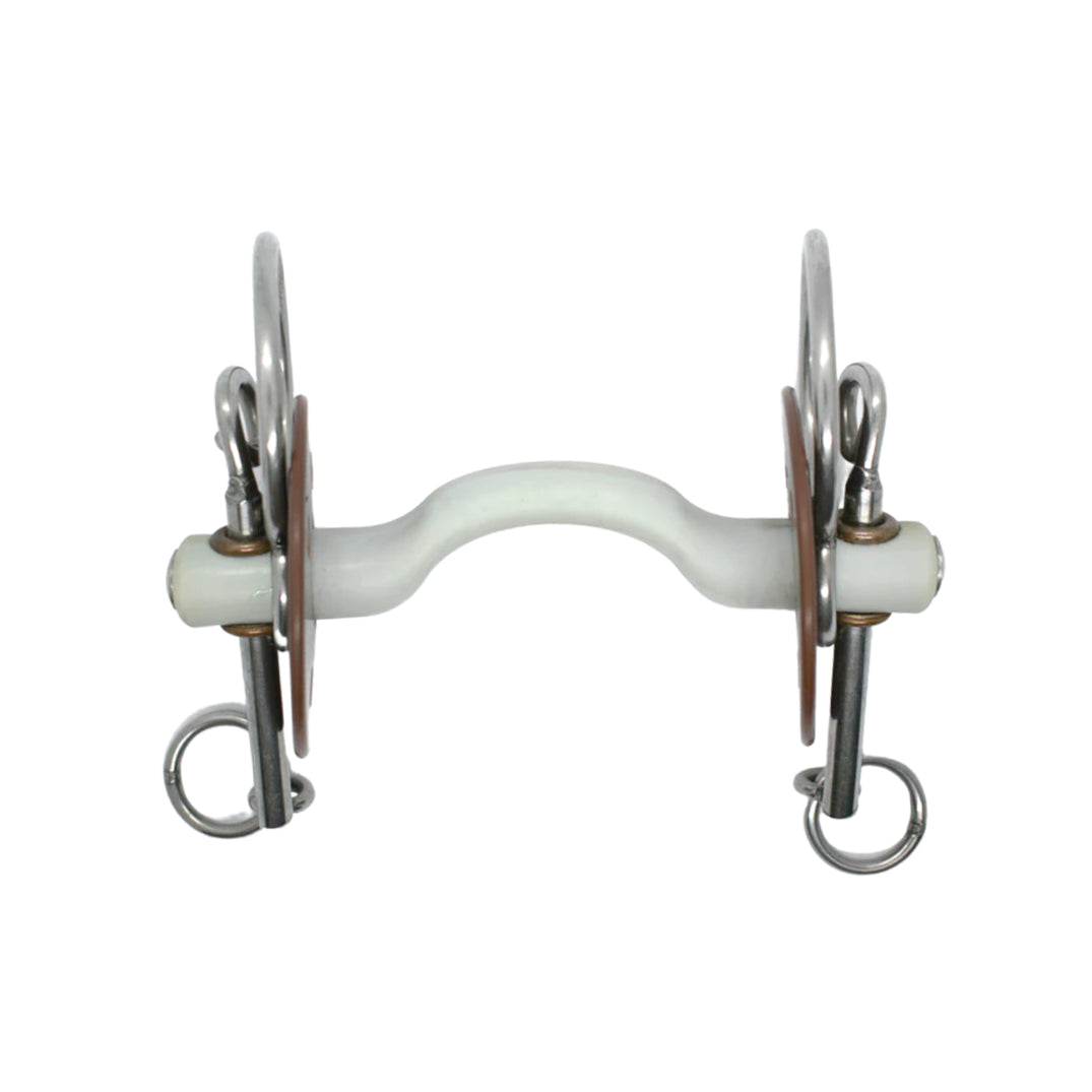 Mors cheval en acier inoxydable, bouche articulée, 3 anneaux Mors cheval en acier inoxydable, bouche articulée, 3 anneaux